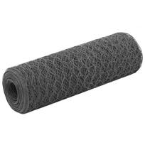 Vielos tinklas su pvc danga, pilkas, 25x0,5m, šešiakamp.