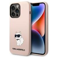 iphone 14 silikoninis deklas - Karl Lagerfeld "Silicone ChoupetteiPhone 14 Pro" Pink - 1 nuotrauka