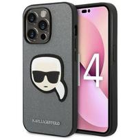 telefono deklas karl lagerfeld - Karl Lagerfeld "Saffiano Karl`s Head Patch iPhone 14 Pro Max" Silver - 1 nuotrauka