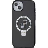 iphone 13 telefono deklas karl lagerfeld - Karl Lagerfeld "Ring Stand Karl and Choupettte MagSafe iPhone 15" Black - 1 nuotrauka