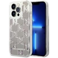 deklas apple iphone 14 - Karl Lagerfeld "Liquid Glitter Monogram iPhone 14 Pro" Silver - 1 nuotrauka