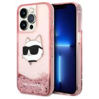 telefono deklas karl lagerfeld - Karl Lagerfeld "Glitter Choupette Head iPhone 14 Pro" Pink - 1 nuotrauka