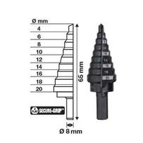 pakopiniai graztai - Contigo Pakopinis grąžtas Ø4-20mm 2mm žingsniu Milwaukee - 1 nuotrauka