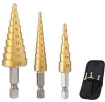 Kūginis pakopinis grąžtas, 3 vnt., 3-20mm G204