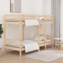 Dviaukštė lova iš pušies masyvo, įvairios spalvos ir dydžiai : Dydis - 75 x 190 cm, Spalva - Natūrali