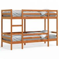 Dviaukštė lova iš pušies medienos masyvo : Dydis - 80 x 200 cm, Spalva - Vaško ruda