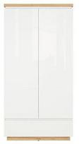 Black Red White Wardrobe Erla White/Oak