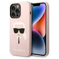 telefono deklas karl lagerfeld - Karl Lagerfeld "Silicone Karl`s Head Magsafe iPhone 14 Pro" Light Pink - 1 nuotrauka