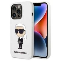 iphone 14 silikoninis deklas - Karl Lagerfeld "Liquid Silicone Ikonik iPhone 14 Pro Max" White - 1 nuotrauka