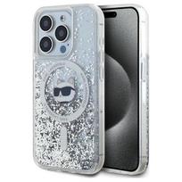 telefono deklas karl lagerfeld - Karl Lagerfeld "Liquid Glitter Choupette Head Magsafe iPhone 15 Pro" Transparent - 1 nuotrauka