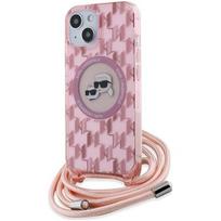 Karl Lagerfeld "IML Crossbody Monogram Head MagSafe iPhone 15 / 14 / 13" Pink