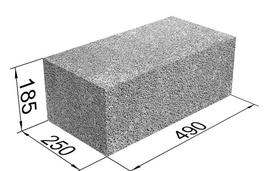 blokelis 250 - BLOKELIS FIBO PROOF 3MPa, 490x185x250 mm - 1 nuotrauka