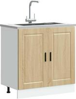 virtuvines spinteles kriaukle - Porto Kitchen Bottom Cabinet, Sonoma Oak, 80x46x81.5 cm - 2 nuotrauka