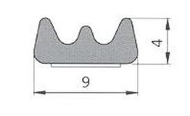 duru sandarinimo juostos - Sandarinimo juosta Sanok SD-40CX/4E, 9 x 4 mm x 150 m - 1 nuotrauka
