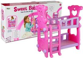 Dviaukštė lova lėlėms Lean Toys, rožinė