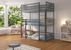 Dviaukštė lova Adrk Furniture Tedro, 80x180 cm, pilka