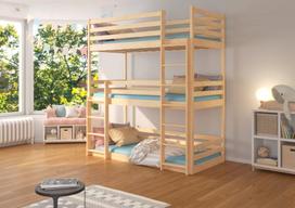 Dviaukštė lova Adrk Furniture Tedro, 80x180 cm, ruda