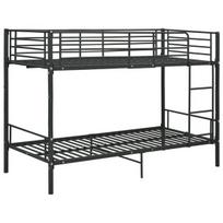 Vienvietė lova，Suaugusiųjų lova，Dviaukštė lova, juodos spalvos, 90x200cm, metalas CFE17457