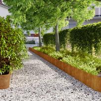 apvadu lankstai - Vejos apvadai ICMA, 10vnt., 25x103cm, lankstus Corten plienas - 1 nuotrauka