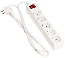 InLine Power Cord 5 Outlet 1.5m White