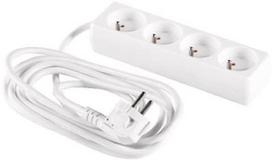 Elcan Extension Cord 4 Outlet 250V 10A 5m White