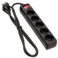 lizdas cee - InLine Power Cord 5 Outlet 1.5m Black - 1 nuotrauka