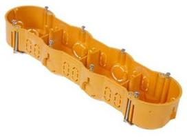 Verners Mounting Box For Plasterboard Quadruple Yellow
