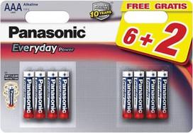 Baterijos Panasonic LR03EPS Everyday Power 6+2 x AAA
