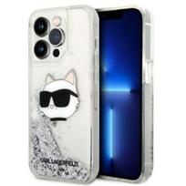 Karl Lagerfeld "Glitter Choupette Head iPhone 14 Pro" Silver