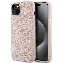Karl Lagerfeld "Quilted K Pattern iPhone 15 Plus" Pink
