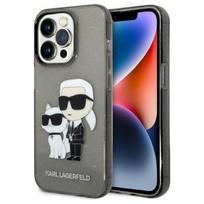 iphone 14 pro max deklas - Karl Lagerfeld "IML Glitter Karl and Choupette iPhone 14 Pro Max" Black - 1 nuotrauka
