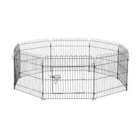 voljeras sunims - Pawhut Metalinė sulankstoma tvorelė augintiniams, šuniukų aptvaras 71x61 cm, Juodas (Black) - 1 nuotrauka
