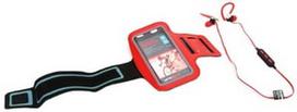 Platinet PM1075B 2in1 In-Ear Sport Stereo Headset + Armband Smarthone Case 5" Max Red