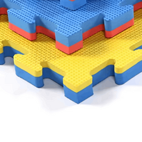 Tatami Puzzle Grindų Danga, 100 cm x 100 cm x 2 cm, Geltona/Mėlyna (Yellow/Blue)