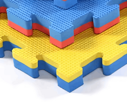 grindu danga - Tatami Puzzle Grindų Danga, 100 cm x 100 cm x 2 cm, Geltona/Mėlyna (Yellow/Blue) - 2 nuotrauka