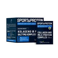 kolageno milteliai - BIOFARMACIJA SPORT & PROTEIN kolageno ir pieno baltymų kompleksas, 28 pakelių - 1 nuotrauka