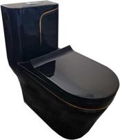 unitazas juodas pastatomas - Klozetas 3266B-GL Juodas (Black) - 2 nuotrauka