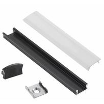 Eurolight AL-S1-B Aliuminio profilis LED juostai, virštinkinis, juodas (Black), 1m