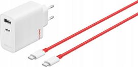 gan ikroviklis - OnePlus SUPERVOOC 80W GaN Dual USB-A + USB-C Kelioninis Įkroviklis Baltas (White) - 1 nuotrauka