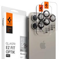 spigen iphone 16 pro max - Spigen Optik Pro L-Series Glas.tR EZ Fit Apsauginis stiklas kamerai Apple iPhone 14/14 Pro/14 Pro Max/15/15 Pro/15 Pro Max/16/16 Pro/16 Pro Max - 2 vnt. juodas (Black) - 1 nuotrauka