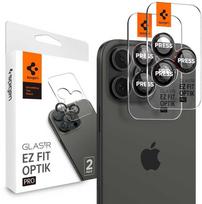 spigen iphone 16 pro max - Spigen Optik Pro L-Series Glas.tR EZ Fit Apsauginis stiklas kamerai Apple iPhone 14/14 Pro/14 Pro Max/15/15 Pro/15 Pro Max/16/16 Pro/16 Pro Max - 2 vnt. juodas (Black) - 2 nuotrauka