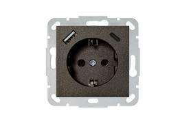 Kištukinis lizdas Liregus Epsilon IUK-3-01.E/J, su įžeminimu, antracito (Anthracite)
