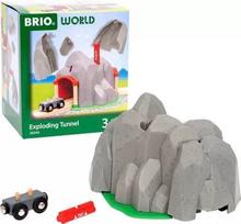 traukiniu trasa - Trasos dalys, tunelis Brio World Exploding Tunnel, pilka - 1 nuotrauka