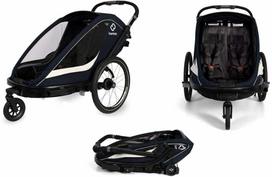 Hamax Breeze Twin - 2in1 dviračio priekaba dviem vaikams, Navy/Kreminis