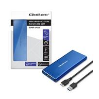 usb laikmenia - Qoltec 51832 Korpusas M.2 SSD diskas SATA NGFF USB 3.0 2TB Mėlynas (Blue) - 1 nuotrauka