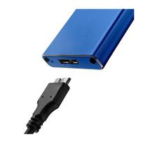 usb laikmenia - Qoltec 51832 Korpusas M.2 SSD diskas SATA NGFF USB 3.0 2TB Mėlynas (Blue) - 3 nuotrauka