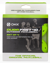 Onix Dura Fast-40 Piklbolo kamuoliukai, 4 vnt. neoninė žalia