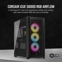 corsair icue 5000d rgb - Corsair iCUE 5000D RGB Airflow Black (Juodas) - 6 nuotrauka