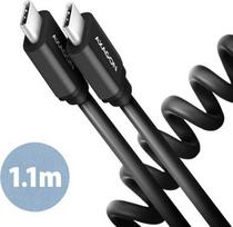 Axagon Data and charging USB 2.0 cable 1.1 m long. PD 60W, 3A. Black twisted.