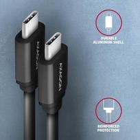 usb type c charging cable - Axagon Data and charging USB 2.0 cable 1.1 m long. PD 60W, 3A. Black twisted. - 3 nuotrauka